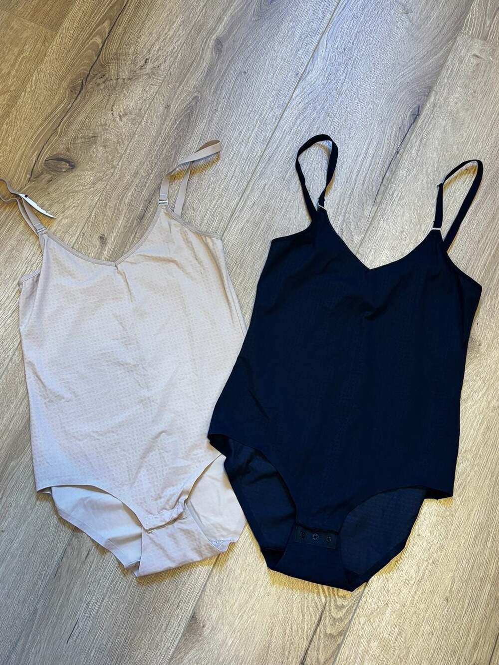 Anne Klein Women's Size M Bodysuit Set of 2 Black & Nude Style AK18061